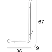 Confort L Shaped safety rail Right hand 67 x 36cm image