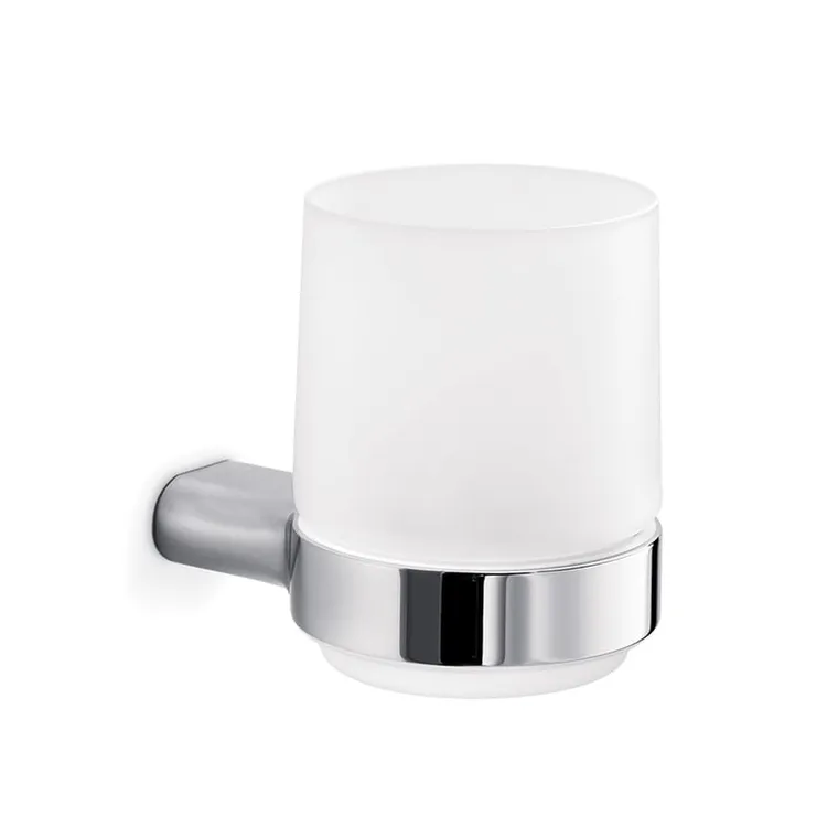 Mito Wall mounted tumbler with holder - Chrome