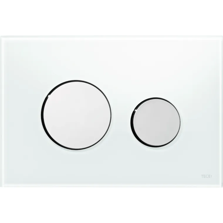 TECEloop Glass Flush button - White Glass Chrome buttons