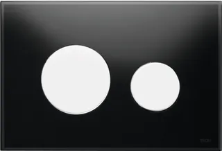 TECEloop Glass Flush button - Black Glass White buttons image